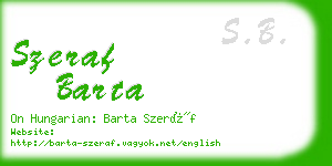 szeraf barta business card